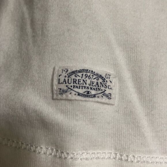 Lauren Ralph Lauren Zip Shoulder Chambray Trim top - Picture 4 of 8